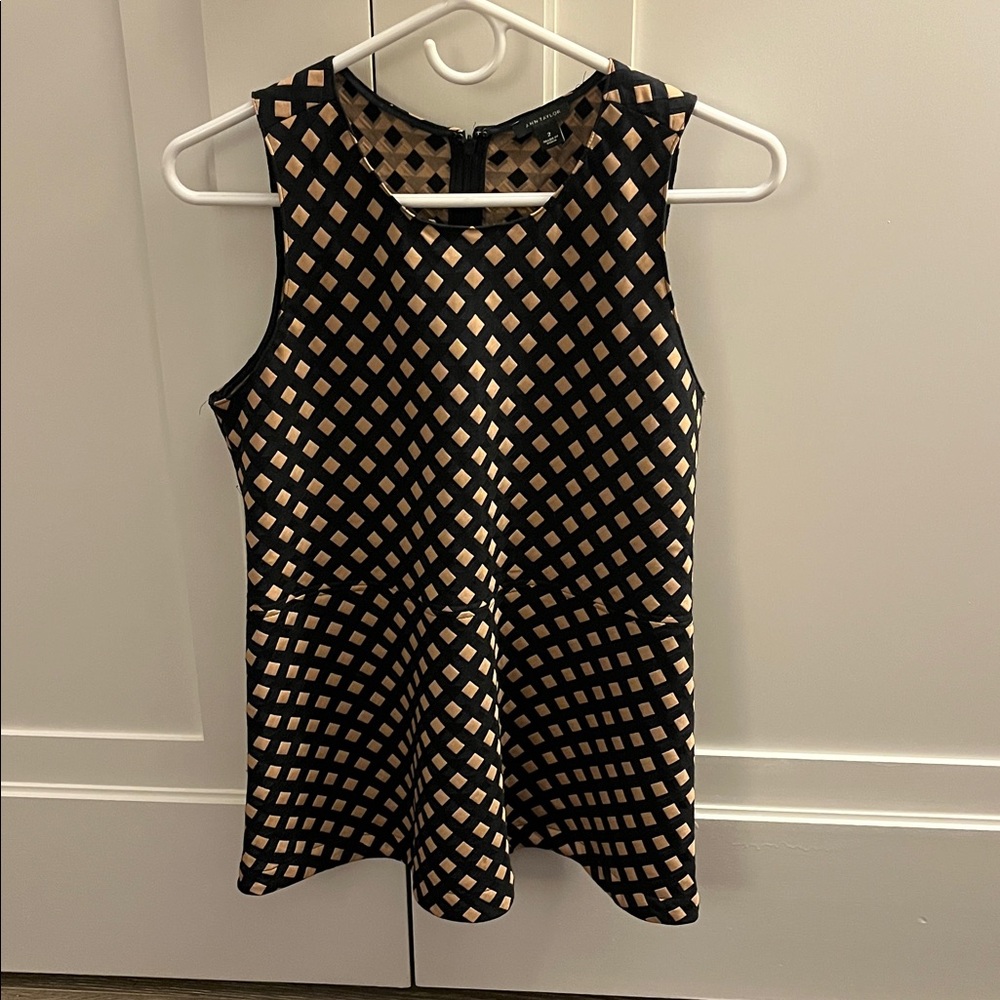 Ann Taylor sleeveless top with peplum